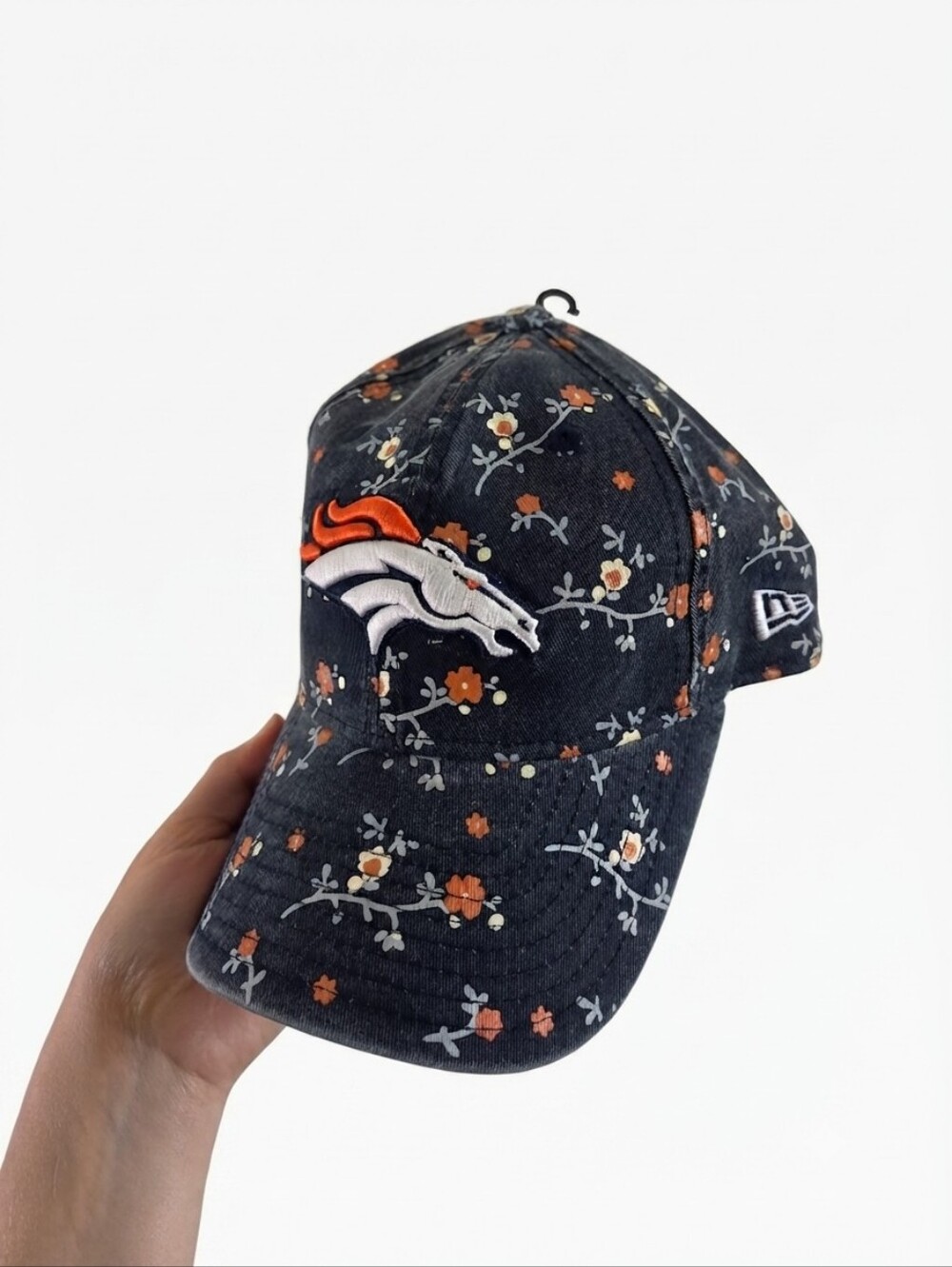 New Era Denver Broncos Womens Hat Cap NFL Floral Wash Adjustable 9TWENTY Strapba